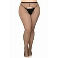 thumbnail image 3 of Leg Avenue Nylon Plus-size Risque Fishnet Pantyhose, Black, 3 of 5