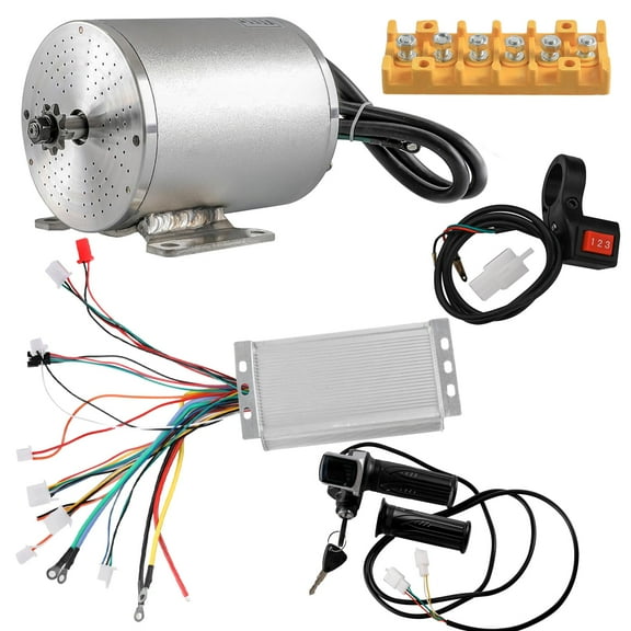1800W Electric Brushless DC Motor Kit - 48V 4500rpm Brushless Motor with 37.5A Speed Controller and Throttle Grip Kit for Go Karts E-Bike Electric Razor Dirt Bike Quad Motorcycle Scooter