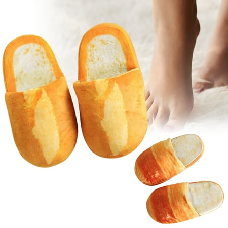 

Kuorak Winter Women Non-Slip Warm Suede Soft Sole Bread Toast Design Flat Slippers