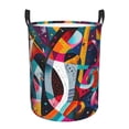 thumbnail image 1 of Easygdp Abstract Jazz Instrumental for Large Dirty Clothes Hamper, Lightweight Storage Basket, Household Laundry Bag with Handle-Small, 1 of 6