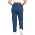 thumbnail image 4 of Women's Plus Size Solid Color Athletic Pants with Elastic Waist, Drawstring, and Side Pockets, 4 of 6
