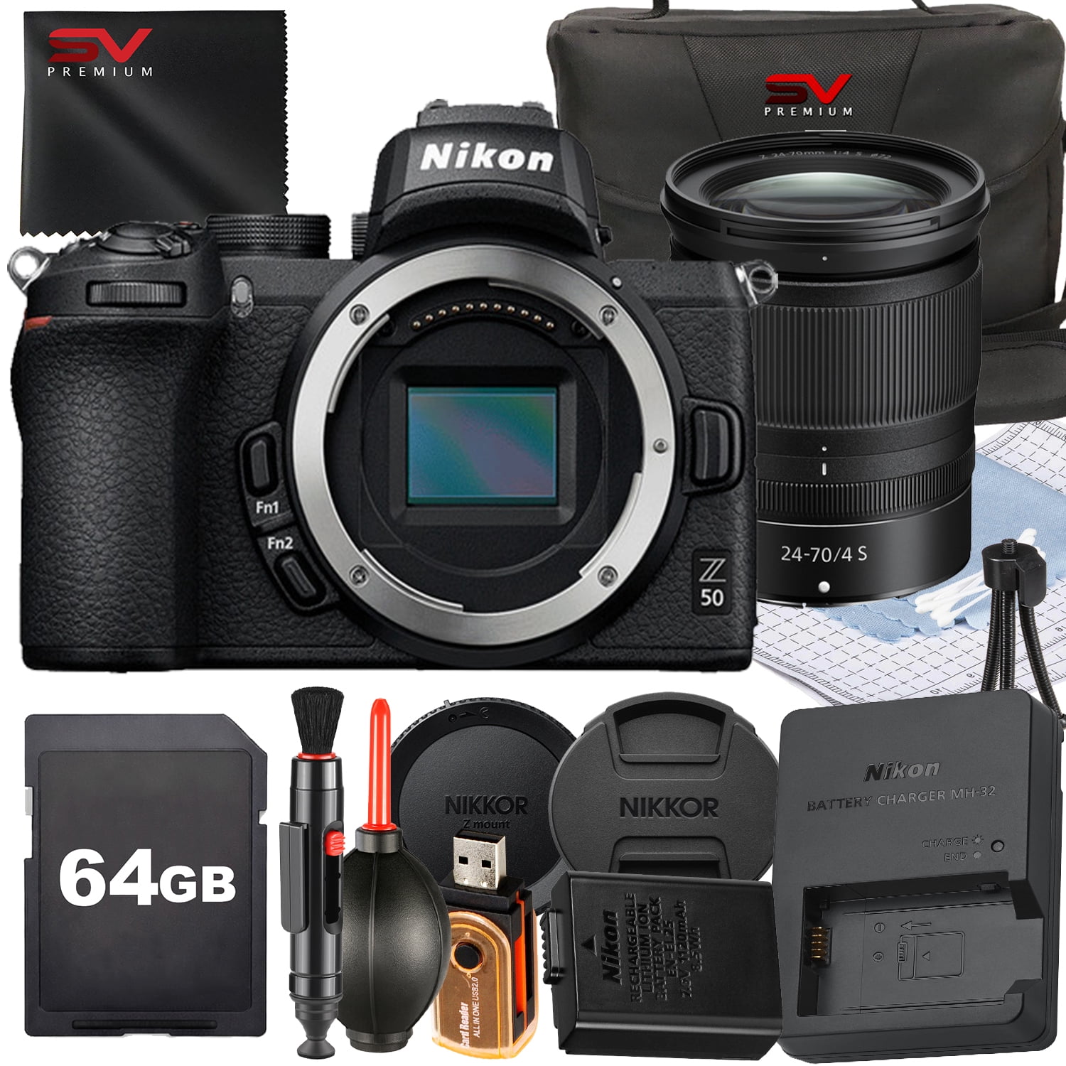 Nikon Z50 Mirrorless Camera with 24-70mm Lens + 128GB Memory Card