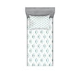 thumbnail image 2 of Ambesonne Retro Fitted Sheet & Pillow Sham Set, Minimalist Arrows, Full, Pale Peach Turquoise, 2 of 3