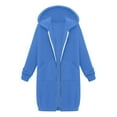 thumbnail image 4 of Fgnfyis Hooded Sweatshirt Winter Warm Pullover Casual Loose Fit Fashion Top Outerwear Coat for Women Blue XXXL, 4 of 4