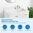 thumbnail image 2 of 36" Vanity Sink Top, Universal Vanity Top with Right Side Sink, Vanity Countertop with Widespread Faucet Hole & 4"Height Backsplash, 2 of 7