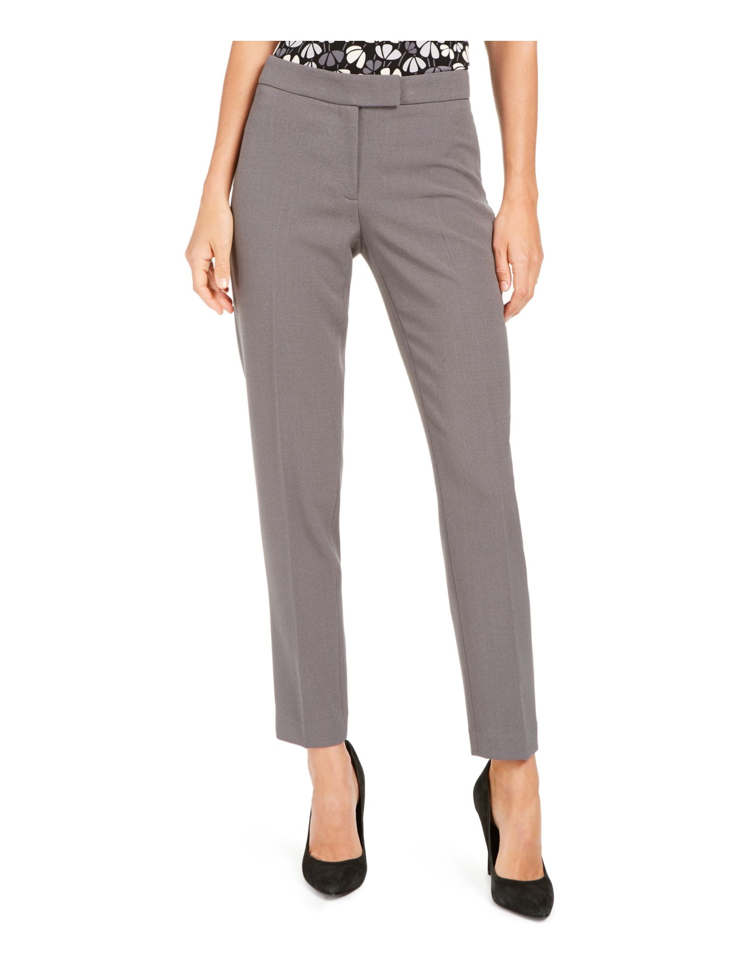 ANNE KLEIN Womens Gray Zippered Pants 