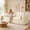 Beige, variant on ANPOO 81.3" Boneless Loveseat Sofa Cloud Couch with Deep Seat, Modern Oversized Velvet Compressed Sofa Couch with 4 Pillows & Side Pockets, Upholstered Boneless Couches for Living Room, Beige