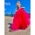 thumbnail image 2 of Girls Formal Long Pageant Dresses Prom Ball Gown Gold Lace Burgundy Tulle, 2 of 4