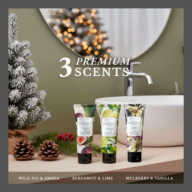 Pecksniff's Luxury Hand Cream Gift Set – Wildwood Collection, 3 x