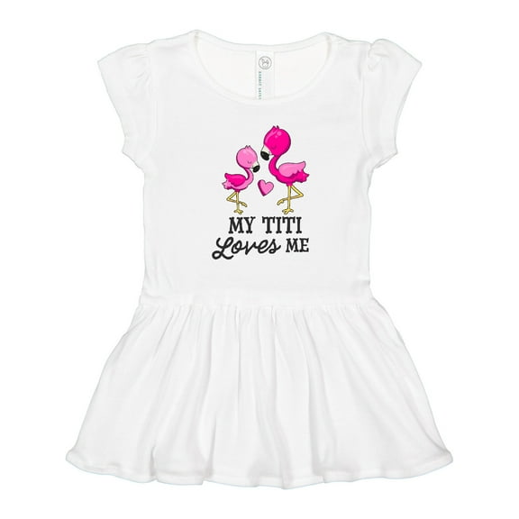Inktastic My Titi Loves me with Two Flamingos Girls Toddler Dress
