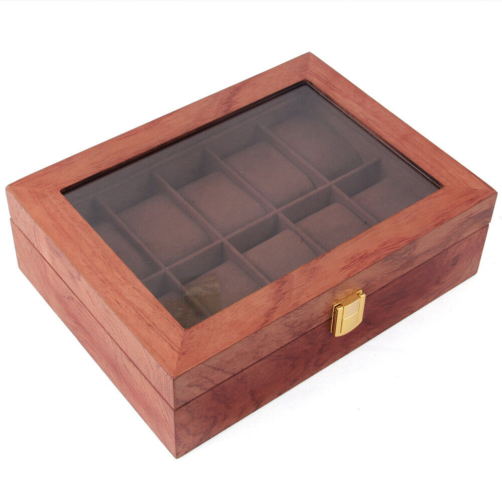 6/10/12 Slots Watch Box Watch Case Watch Display Case Storage Organizer Wooden Display Box Holder Jewelry Storage Organizer Jewelry Box