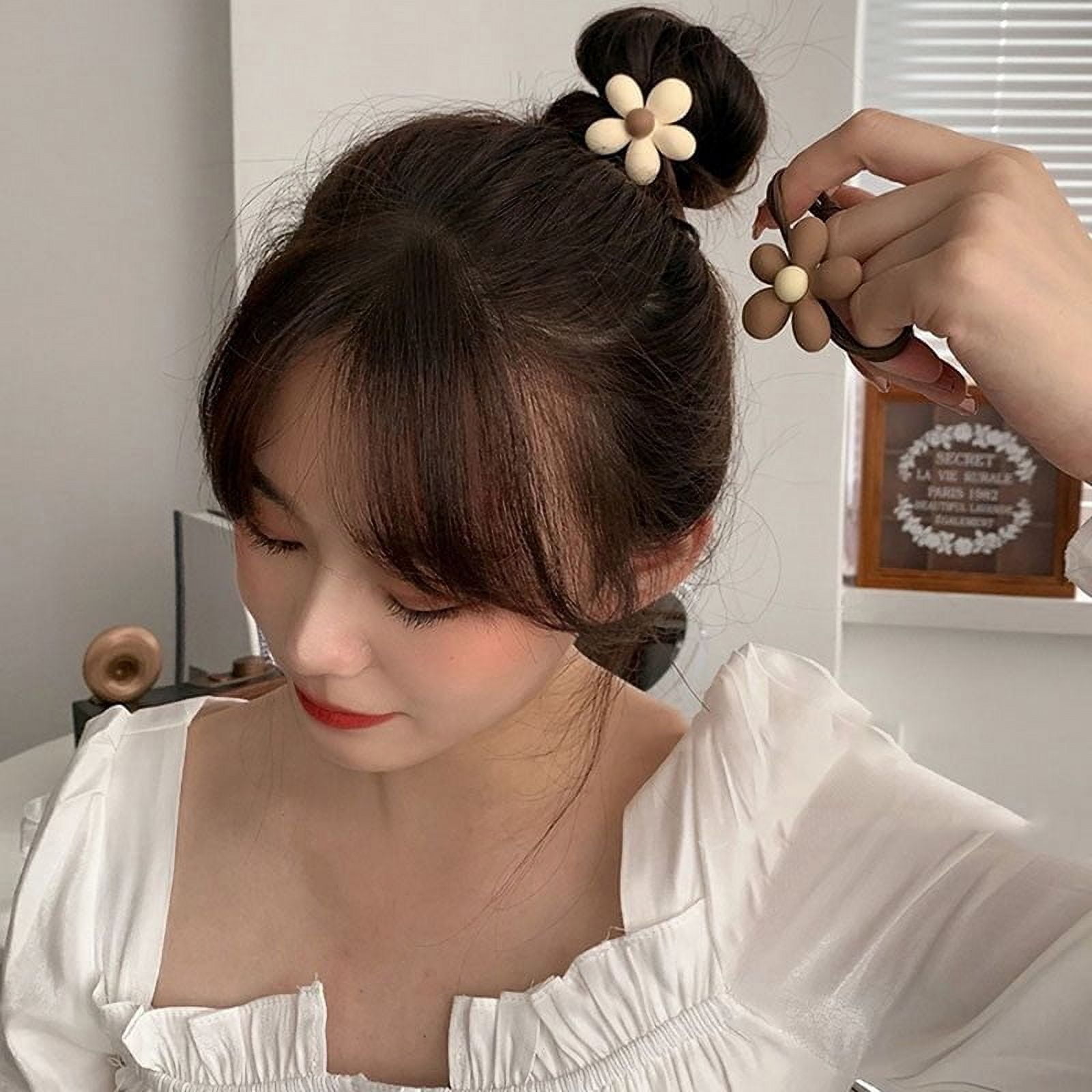 Colorful Hair Scrunchies Caramel Colored Bow Bear Beads Flowers Hair Rope Elastic Hair Bands Girls Women Girl Accessories