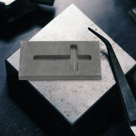 STRANDCHIC 2-Piece Graphite Smelting Tool Set with Cross Mold for Metalworking, Crafting, and Jewelry Making