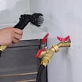 thumbnail image 4 of Heavy Duty Brass Garden Hose Splitter with 3/4 Inch GHT Thread Long Handle Y Connector for Outdoor Faucet and Garden Tubes, 4 of 9