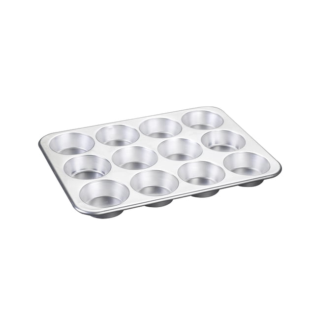 Molde para magdalenas Nordic Ware, aluminio natural, comercial, 12 tazas