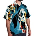 thumbnail image 2 of Spotted Dog Men's Short Sleeve Beach Shirts, Casual Printed Button Down, Summer Unisex Spread Collar Tops, 2 of 6