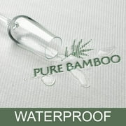 PURE BAMBOO Queen Viscose Derived from Bamboo Mattress Protector - Waterproof Cover Protects Against Moisture, Spills, Stains - Breathable, Noiseless, Fits 16-inch Mattress (Queen)