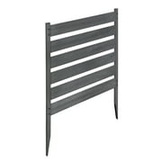 Zippity Outdoor Products Maui No-Dig Charcoal WoodTek Vinyl Garden Fence Kit, (3 Panels), 25.5 in. H x 72 in. W