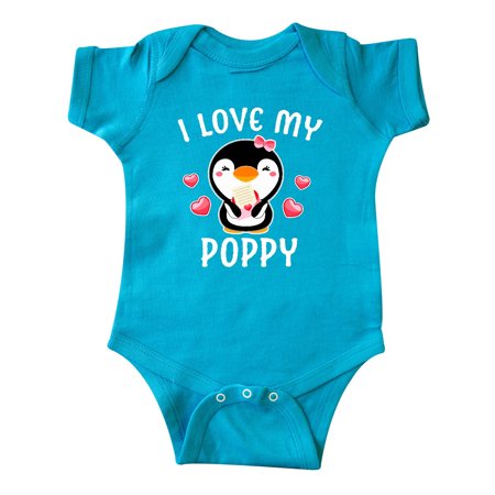 

Inktastic I Love My Poppy with Cute Penguin and Hearts Gift Baby Girl Bodysuit