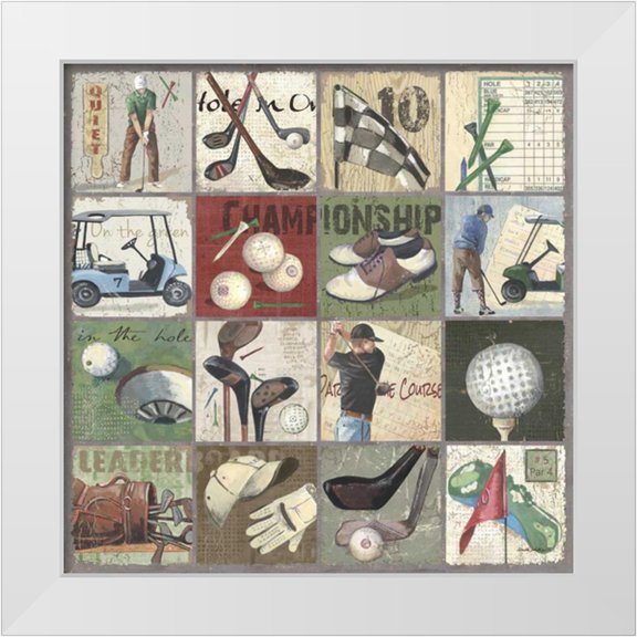 Phillips, Anita 12x12 White Modern Wood Framed Museum Art Print Titled - Golf Sampler I