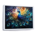 thumbnail image 2 of Designart "Feather Drips Peacock II" Animals Floater Framed Canvas Print, 2 of 7