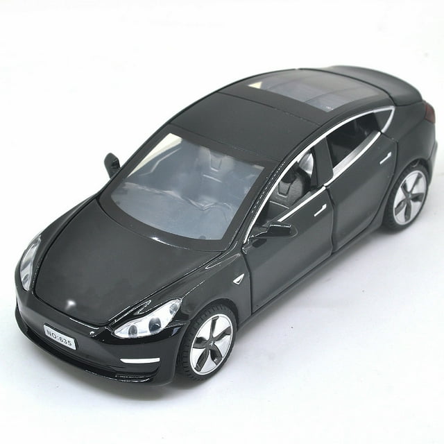 1: 32 For Tesla Model 3 Alloy Car Die Casting Metal Pullback Toy Simulation Series Soundlight Children's Birthday Gift