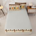 thumbnail image 4 of Manfei Retro Fishing Hook Zipper Twin Comforter Sets with Fitted Sheet and 2 Pillowcases, Rustic Farmhouse Zipper Bedding Set, Beige, Gray Reversible, 4pcs, 4 of 7
