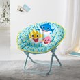 thumbnail image 2 of Pink Frog Baby Shark 19" Toddler Mini Saucer Chair, Blue Polyester, 2 of 5
