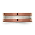 thumbnail image 2 of Auriga Fine Jewelry Titanium Grooved 8mm Brown IP-plated w/Center Band for Men Size 11, 2 of 6