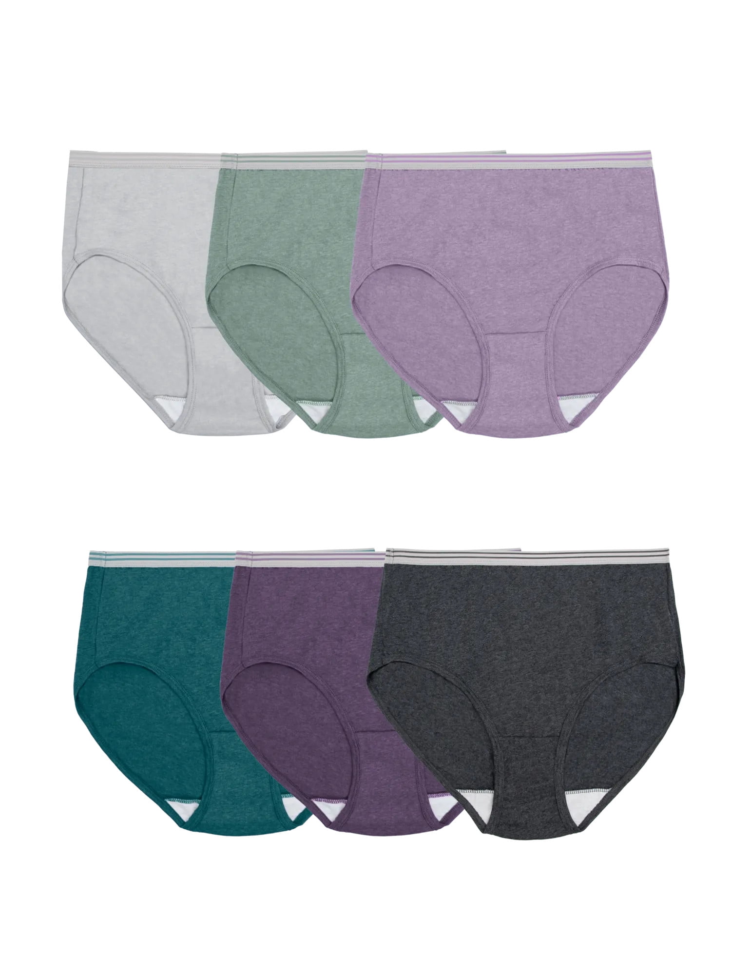 Fruit of the Loom Women's Cotton Brief Underwear, 6-Pack