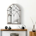 thumbnail image 6 of HOMCOM 36.5" x 23.5" Large Farmhouse Wall Mirror, Arch Window Mirror for Wall Decor in Living Room, Bedroom, Entryway, Rustic Wood Grain, 6 of 8