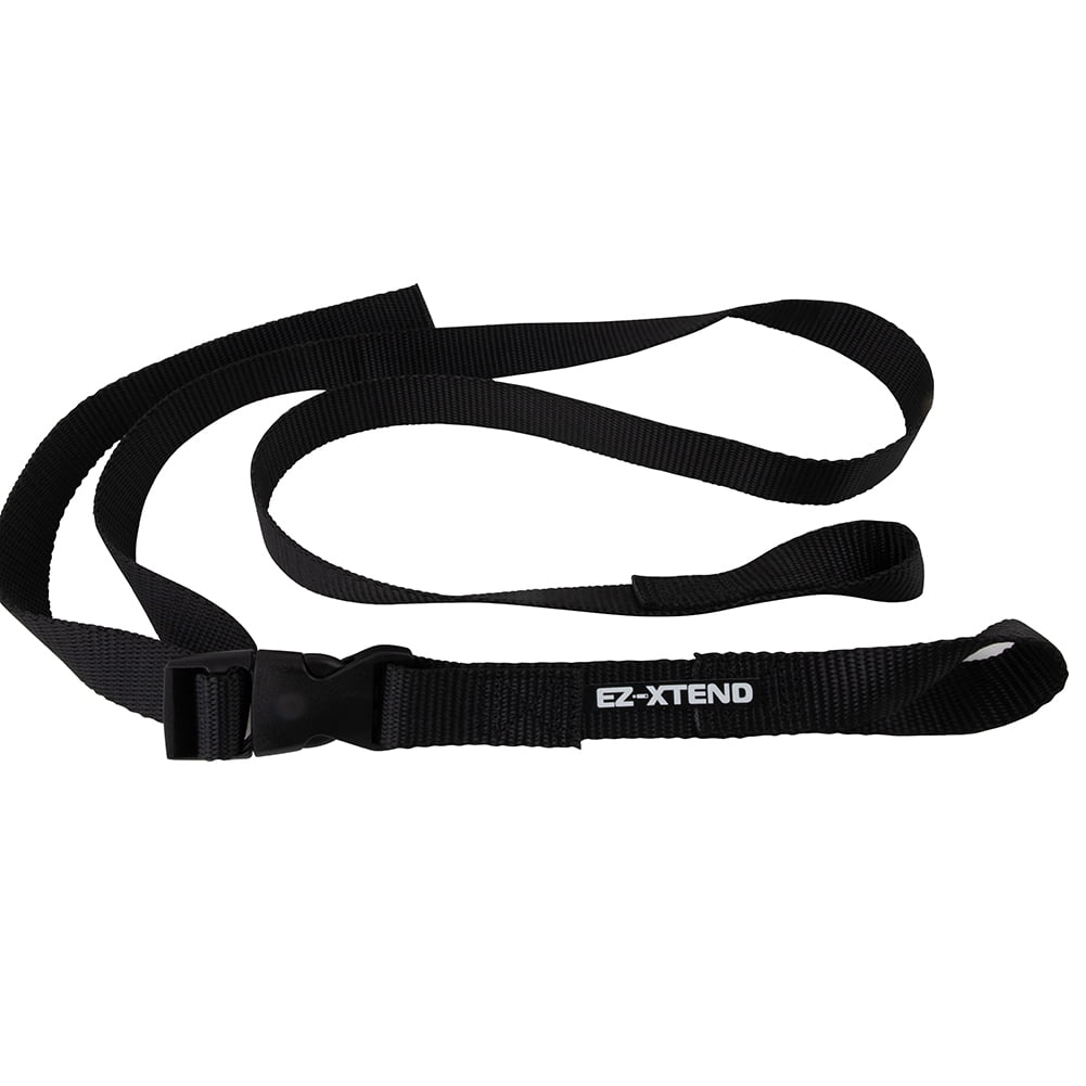 EZ-Xtend Pontoon Ladder Pull Up Strap Using Quick Release Buckle System - Made with Heavy Duty 4500 LB Breaking Strength 1' Black Polyester Webbing, 250 LB Quick Release Buckle, and Lifetime Thread