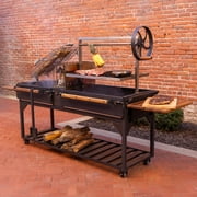 Backyard Discovery Argentine Santa Maria XL Wood Fire & Charcoal Steel Grill, Asado Clamp
