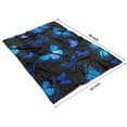 thumbnail image 4 of Black Blue Butterfly Pattern Blanket,Comfortable Soft Flannel Throw Blanket,All Season,Warm Lightweight Blankets for Sofa Bed Couch Living Room Chair,40"x50", 4 of 4