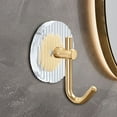 thumbnail image 5 of 2 Pack Adhesive Hooks Acrylic No-punch Wall Hooks Decorative Gold Towel Hook Strong Adhesive Wall Tools for Hanging Towels Hats Bags Keys, 5 of 7