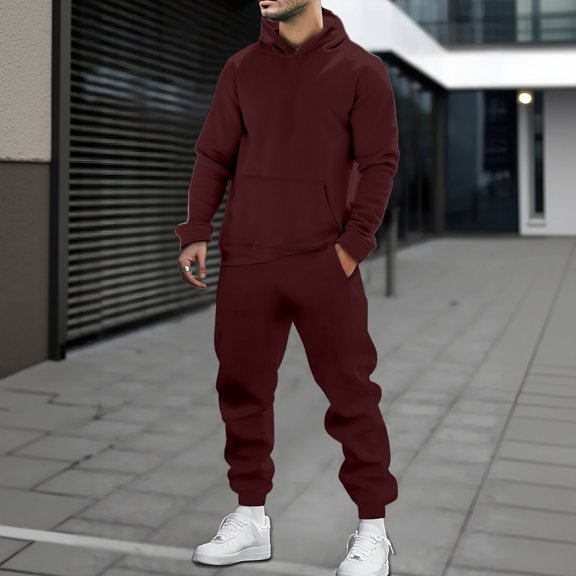 Mens Sweatsuits Sets 2 Piece Outfit Set Relaxed Fit Casual Long Sleeve Hoodie With Sweatpants Mens Loungewear Tracksuits Jogging Suit