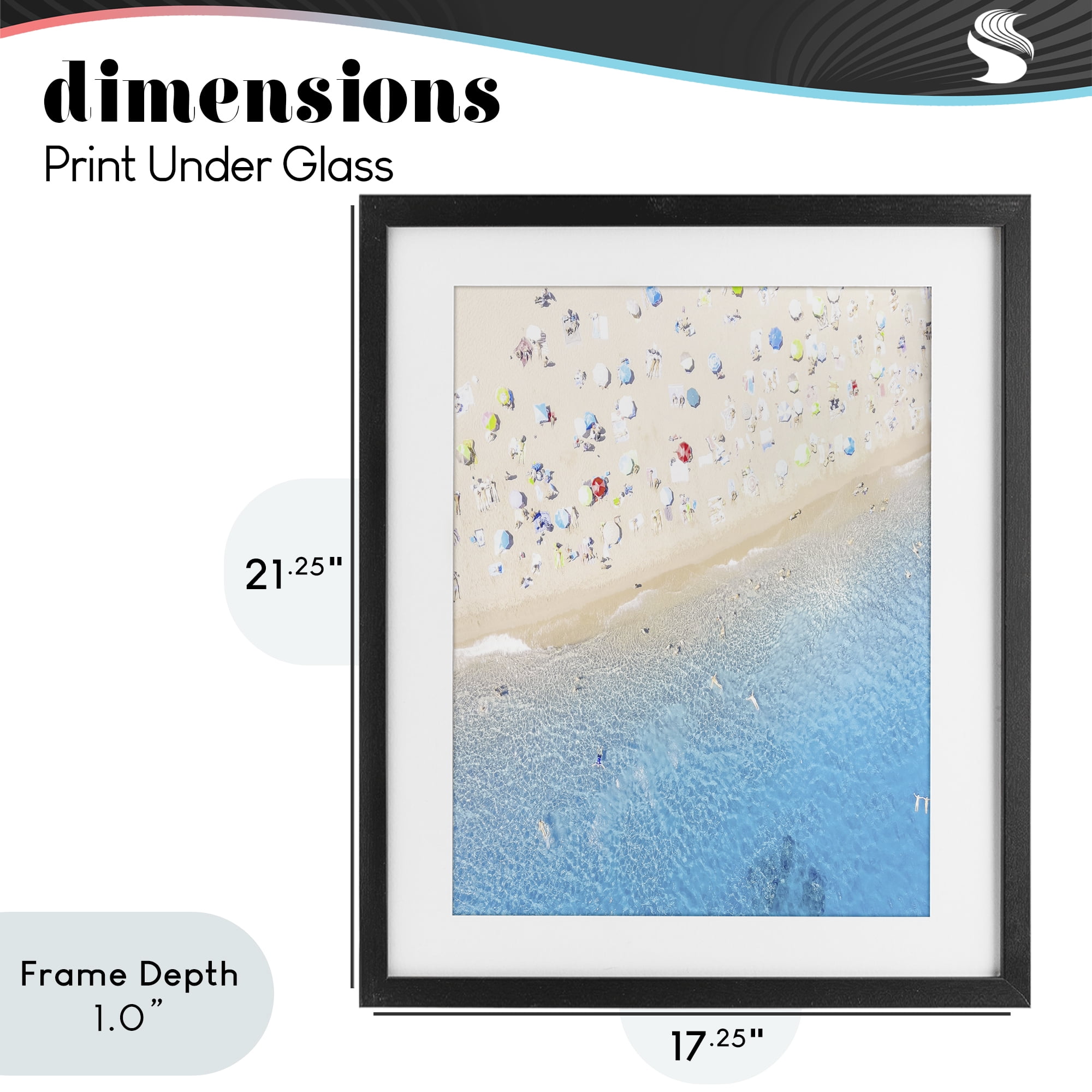 Stupell Industries Happy Beach in Summer Black Framed Print Under Glass, design by Leah Straatsma