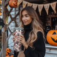 thumbnail image 2 of 30oz Halloween Tumbler with Top Handle and Straw, Stainless Steel Insulated Gohst Pumpkin Cup Halloween Skeleton Coofee Mug Gifts for Women Men, 2 of 6