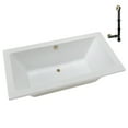 thumbnail image 5 of Streamline N-4140-715-PBR 66 in. x 34 in. Acrylic Soaking Drop-In Bathtub in Glossy White, With External Drain in Polished Brass, 5 of 12