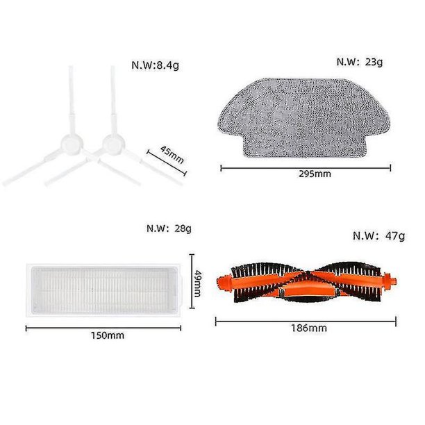 Compatible con Xiaomi Robot Vacuum Mop 2s, cepillo lateral principal, filtro, paños de fregona, trapo