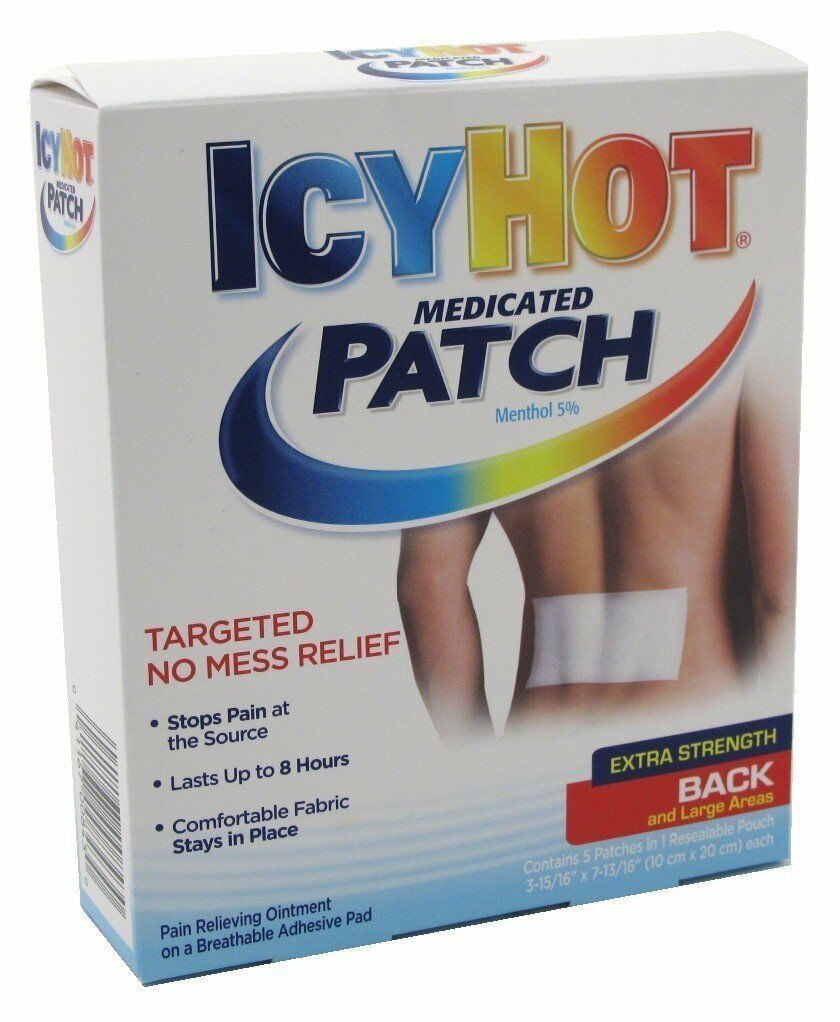 Icy Hot Medicated Patch Menthol Extra Strength, Back & Large Areas, 5ct