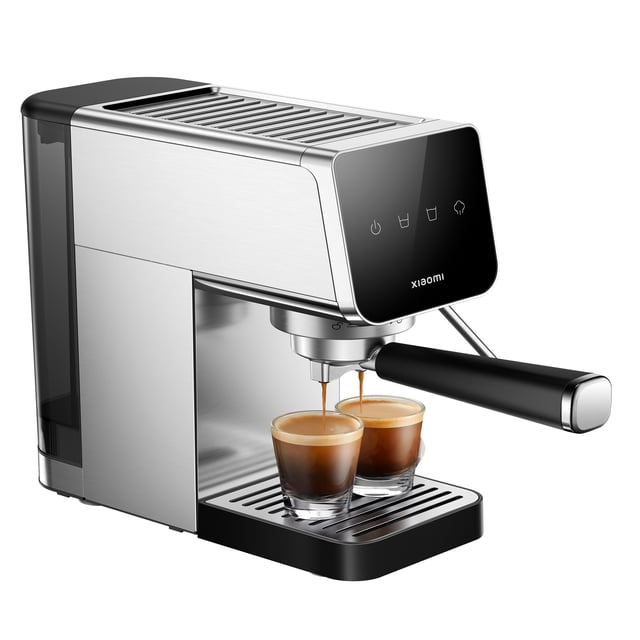 Xiaomi Semi-automatic Espresso Machine 20Bar, Small Coffee Maker 14in Wide for Espresso and Cappuccino, Compact Coffee Machine with Milk Frother 0.9L Removable Water Tank for Home Office Single Serve