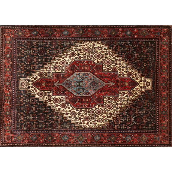 Ahgly Company Indoor Rectangle Traditional Sienna Brown Persian Area Rugs, 7' x 9'
