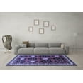 thumbnail image 3 of Ahgly Company Machine Washable Indoor Round Persian Blue Traditional Area Rugs, 6' Round, 3 of 4