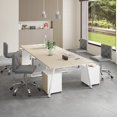 thumbnail image 4 of VECELO PU Leather Armless Office Chair with Wide Seat, Adjustable Height Mid-Back Task Chair, 360° Rolling Swivel Vanity Chair for Home Office,Grey, 4 of 9