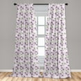 thumbnail image 5 of Ambesonne Garden Art Curtains, Retro Violets Buds, Pair of 28"x63", Mauve Green, 5 of 5