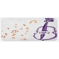 thumbnail image 1 of Music Kitchen Mat, Musical Notes Instrument Violin Cello in Watercolors Style White Backdrop Print, Plush Decorative Kitchen Mat with Non Slip Backing, 47" X 19", Purple and Red, by Ambesonne, 1 of 1