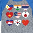 thumbnail image 3 of Instant Message - AAPI Heart Flags - Toddler And Youth Raglan Graphic T-Shirt, 3 of 5