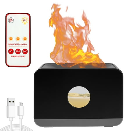 

verlacod Flame Diffuser Humidifier 220ml Aromatherapy Diffuser 2 Modes Brightness and Auto-Off Protection Reusable Flame Light Air Humidifier with Remote Control for Home Office SPA Yoga