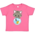 thumbnail image 3 of Inktastic Cute Cat, Little Cat, Kitty, Kitten, Fish Bowl Girls Toddler T-Shirt, 3 of 5